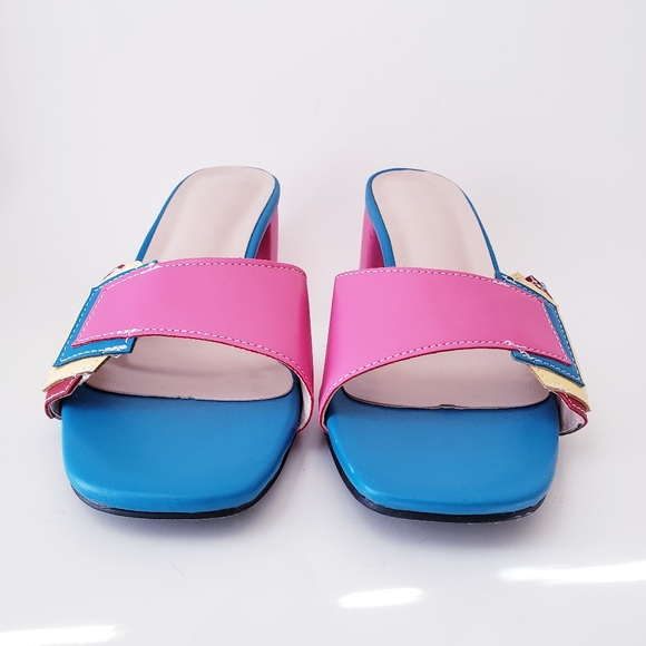 Colorful Color Block Slip-on Sandals - Picture 5 of 15